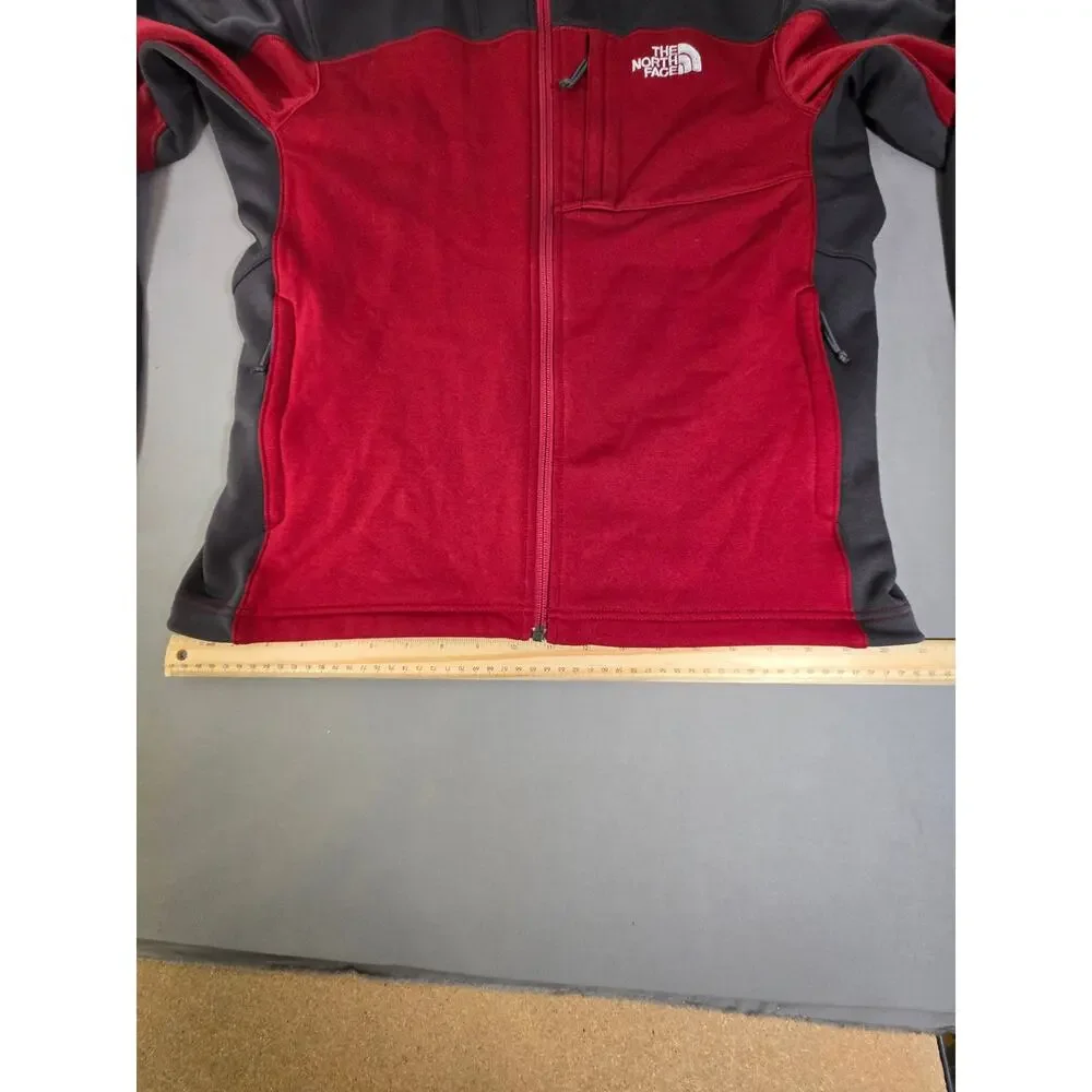 The North Face Momentum Full Zip Fleece Jacket Red Grey Men's Size Medium